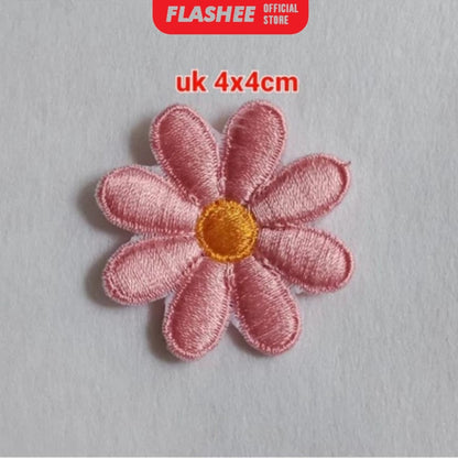 Flashee Patch Bordir Karakter Bunga Melati Patch Bordir Tempel Patch Setrika