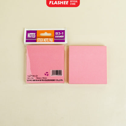 Flashee Sticky Note Polos Memo Stick 100 Sheets Kertas Sticky Notes Tempel Buku Tulis Organizer