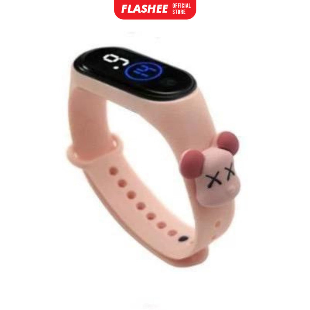 Flashee Jam Tangan Pippa Digital Elektronik Tahan Air Led Rubber Motif Jam Tangan Anak Wanita Laki