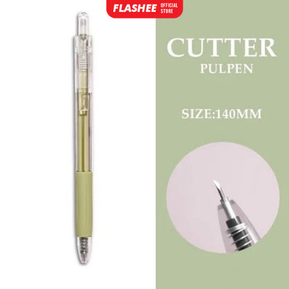 Flashee Cutter Pen Pisau Pulpen Ukir Kertas Mini Pen Cutter Pena Pisau