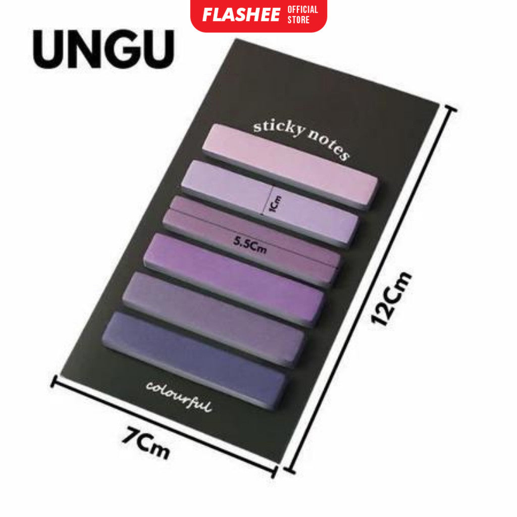 Flashee Sticky Note Gradiasi 6in1 Memo Stick Tempel Notes Pembatas Penanda Kertas