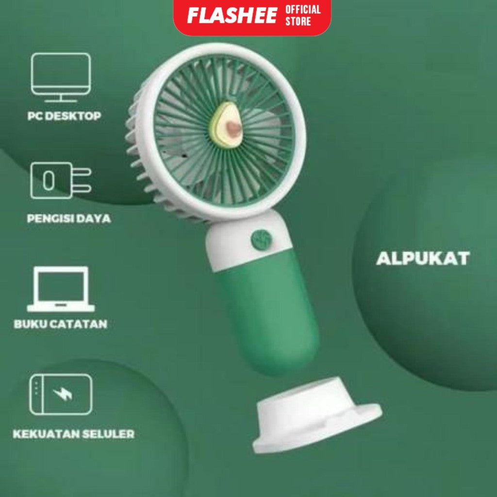 Flashee Kipas Angin Genggam Mini Portable Bentuk Buah Kipas Angin Mini Portable Dengan Stand Holder