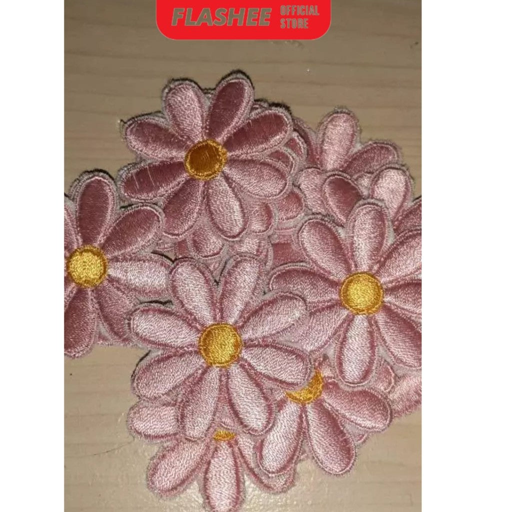 Flashee Patch Bordir Karakter Bunga Melati Patch Bordir Tempel Patch Setrika