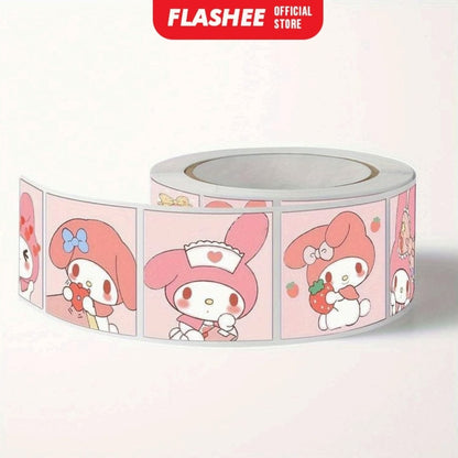 Flashee Stiker Roll Kartun Lucu Isi 500 Lembar Sticker Roll Dekorasi Stiker Memo Motif Cartoon