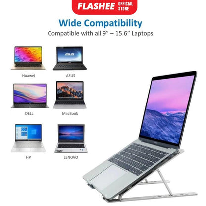 Flashee Stand Laptop Notebook Lipat Portable Anti Slip Alas Brakets Pendingin Stand Holder Laptop