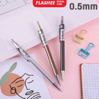 Flashee Bensia Pencil Mechanic 0.5 mm Pensil Mekanik Bensia Pensil Logam Tipis Runcing Bisa COD