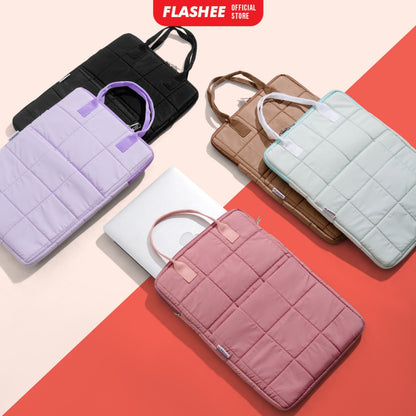 Flashee Tas Laptop Jinjing Waterproof  Bahan Puffy Sleeve Cover Laptop 14 Inch