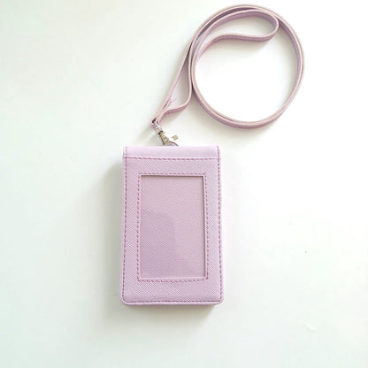 Flashee Lanyard ID Card Holder Harper Lanyard Name Tag Kulit Dua Sisi Bolak Balik Mika Kancing