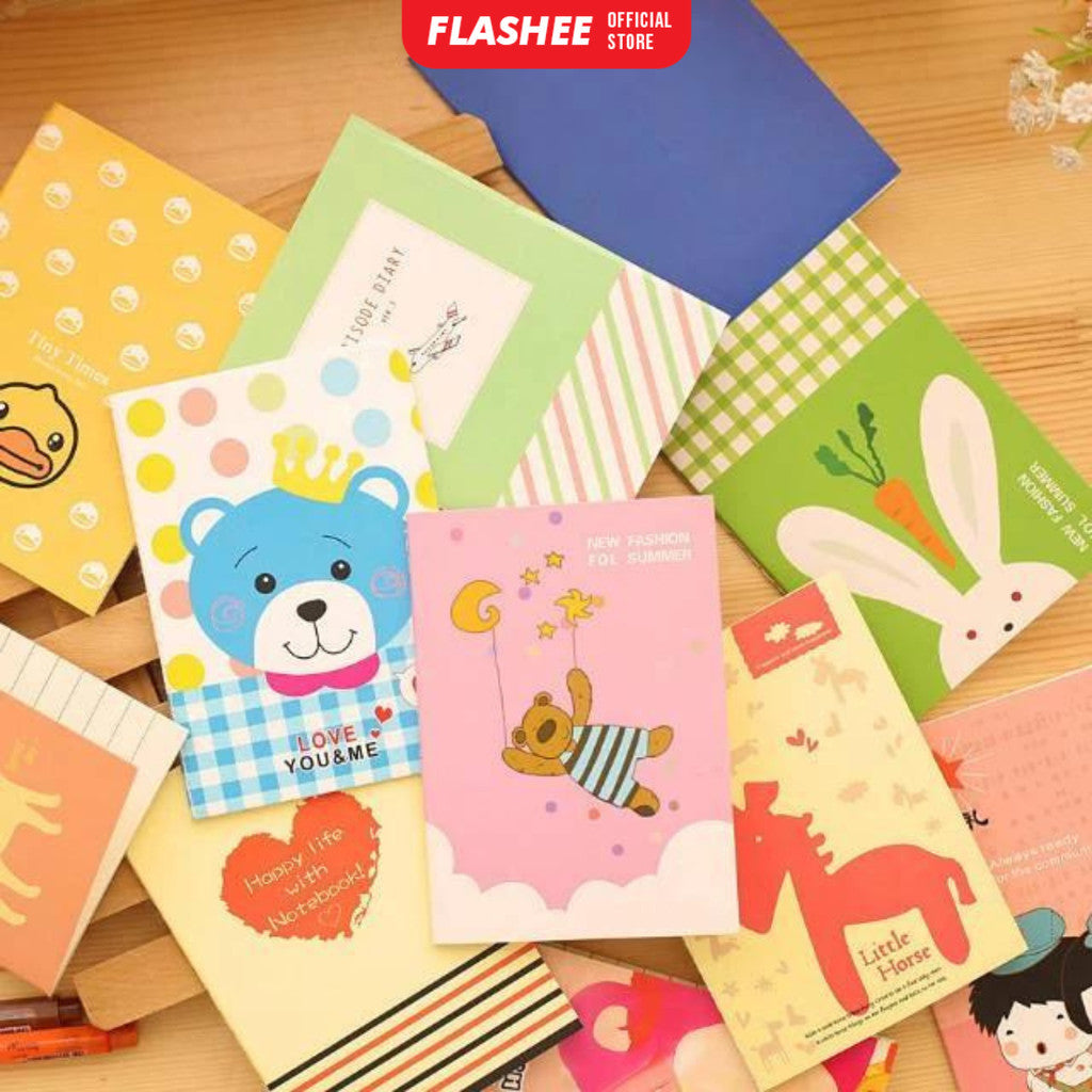 Flashee Buku Kecil Catatan A6 Notepad Mini Motif Kartun 18 Lembar Kertas