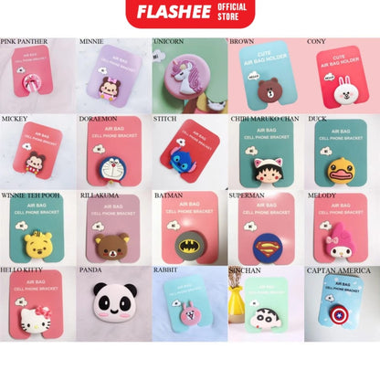 Flashee Pop Socket Karakter Lucu Motif Bear Grip Aksesoris Handphone Lucu Phone Holder 3D