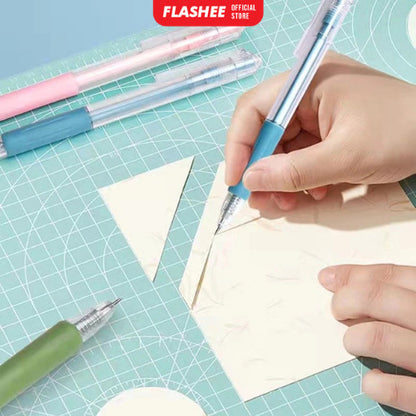 Flashee Cutter Pen Pisau Pulpen Ukir Kertas Mini Pen Cutter Pena Pisau