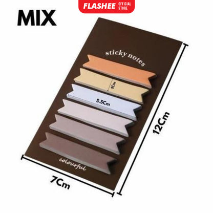 Flashee Sticky Note Gradiasi 6in1 Memo Stick Tempel Notes Pembatas Penanda Kertas