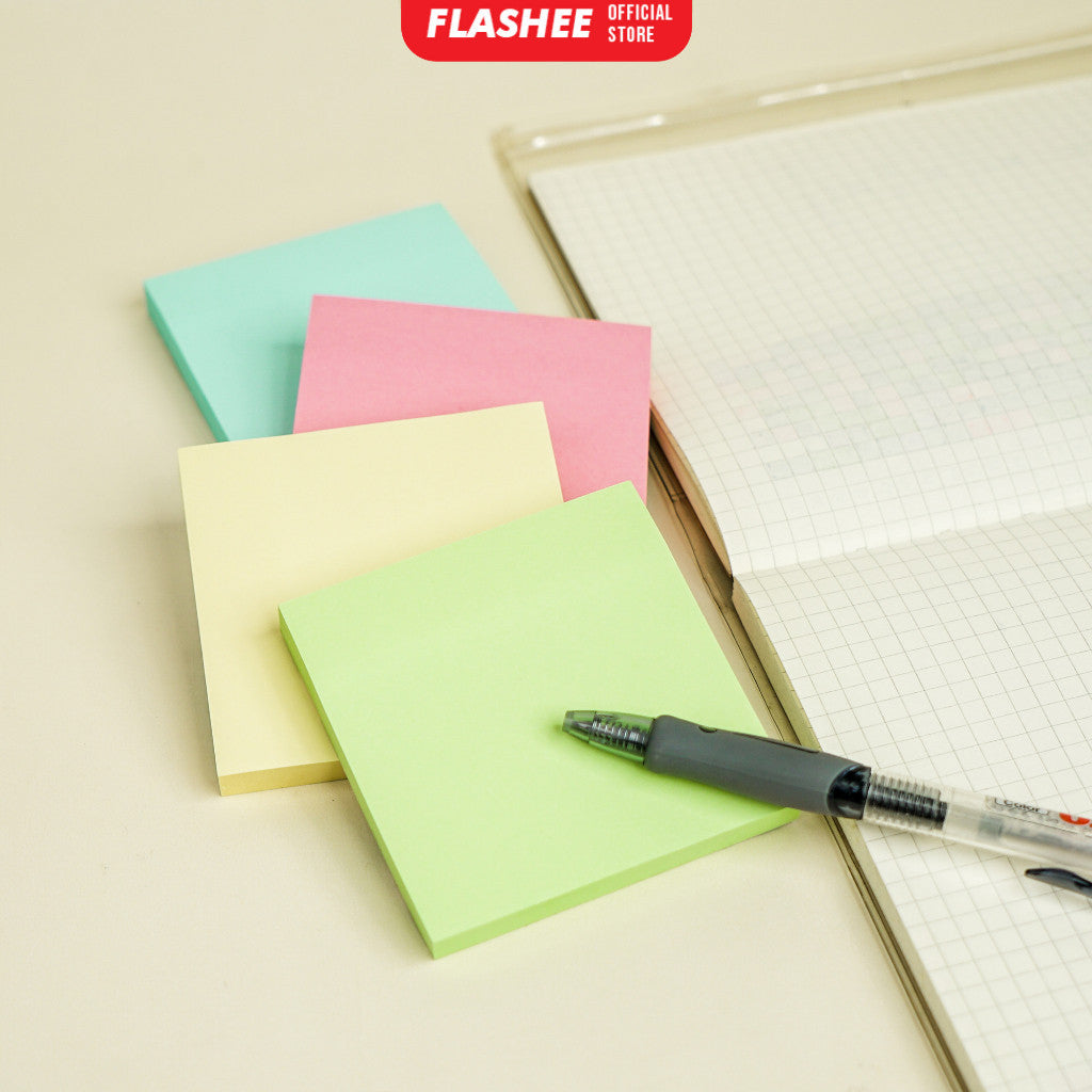 Flashee Sticky Note Polos Memo Stick 100 Sheets Kertas Sticky Notes Tempel Buku Tulis Organizer