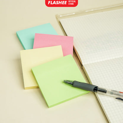 Flashee Sticky Note Polos Memo Stick 100 Sheets Kertas Sticky Notes Tempel Buku Tulis Organizer