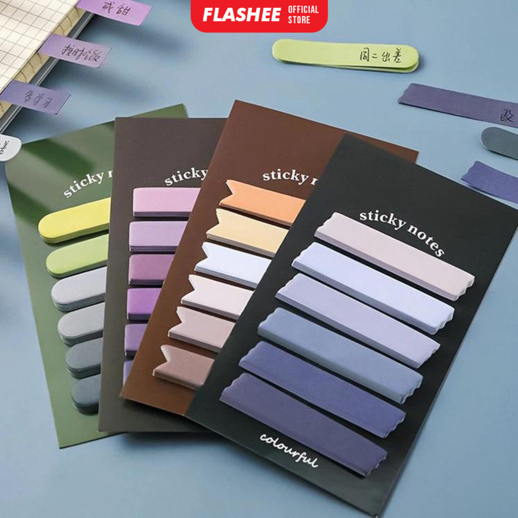 Flashee Sticky Note Gradiasi 6in1 Memo Stick Tempel Notes Pembatas Penanda Kertas