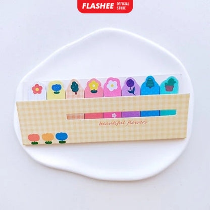 Flashee Sticky Notes Karakter 8IN1 Tempelan Kertas Catatan Pembatas Buku Karakter Penanda Buku