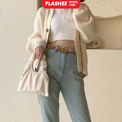 Flashee Ikat Pinggang Wanita Casual Bahan Pu Belt