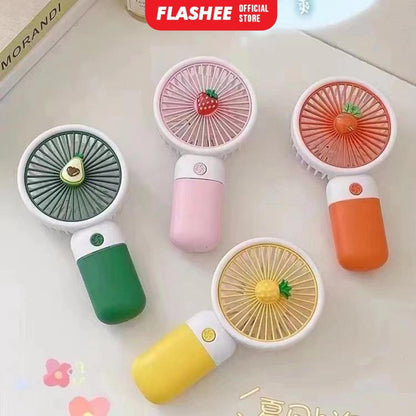Flashee Kipas Angin Genggam Mini Portable Bentuk Buah Kipas Angin Mini Portable Dengan Stand Holder
