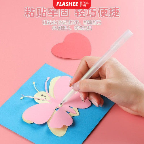 Flashee Pulpen Lem Cair Glue Pen Colour Lem Kertas Cepat Kering Lem Cair Anti Bocor Bentuk Pulpen