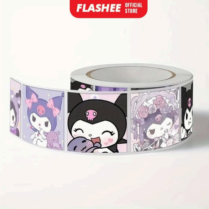 Flashee Stiker Roll Kartun Lucu Isi 500 Lembar Sticker Roll Dekorasi Stiker Memo Motif Cartoon