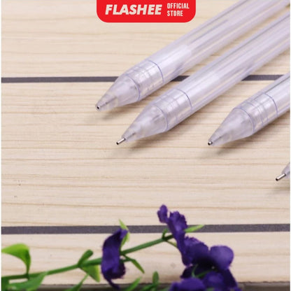 Flashee Pensil Mekanik Transparan 0.5 mm Aesthetic Korean Muji Style Mechanical Isi Ulang