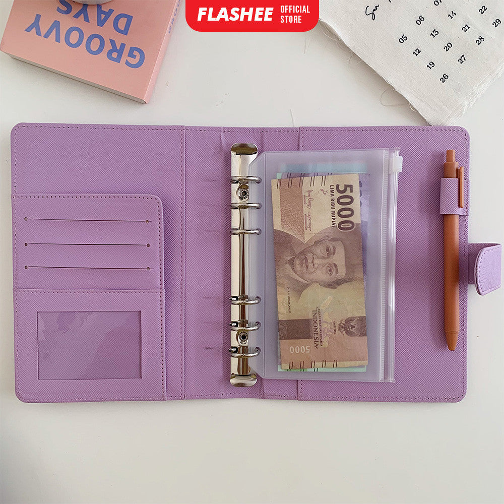 Flashee Binder Polos Keuangan A6 Ring 6 Notebook Binder A6 Lubang 6 Ring  Buku Catatan