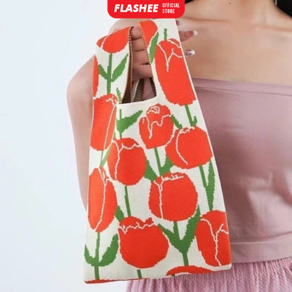 Flashee Tote Bag Kanvas Premium Tote Bag Wanita Fashion Tas Wanita Karakter lucu