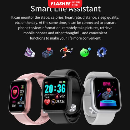 Flashee Smartwatch Nova Wanita Y68 Smart Watch Y68 Smartband Y68 Smart Band Y68 Smartwatch Pria