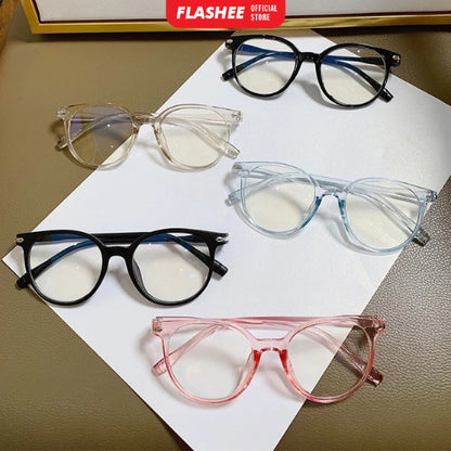 Flashee Kacamata Anti Radiasi Wanita Frame Sunglasses Lensa Transparan Kaca Mata Wanita Pria