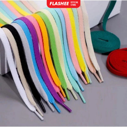Flashee Sepasang Tali Sepatu Sneakers Pipih Tali Sepatu Gepeng 110 cm Tali Sepatu Pria Dan Wanita