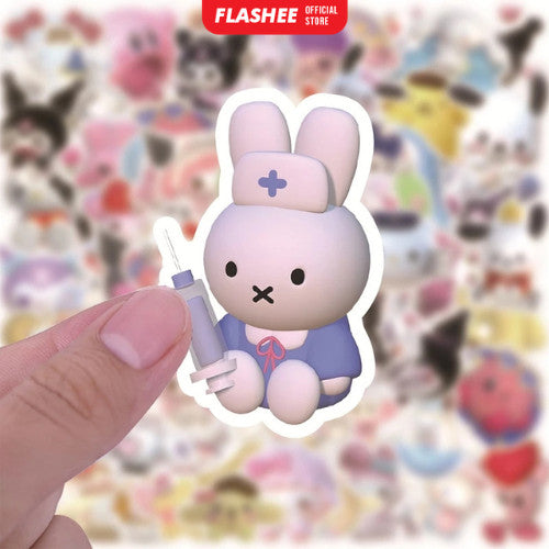 Flashee Stiker Lucu Sanrio Stiker Kartun Stiker Kartu Album Tahan Air Motif Kartun Lucu