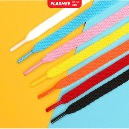 Flashee Sepasang Tali Sepatu Sneakers Pipih Tali Sepatu Gepeng 110 cm Tali Sepatu Pria Dan Wanita