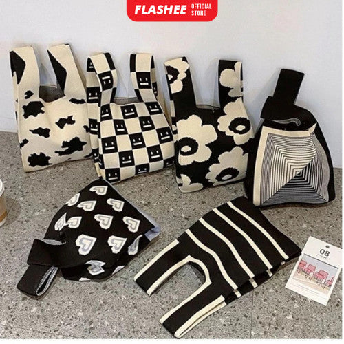 Flashee Tote Bag Kanvas Premium Tote Bag Wanita Fashion Tas Wanita Karakter lucu