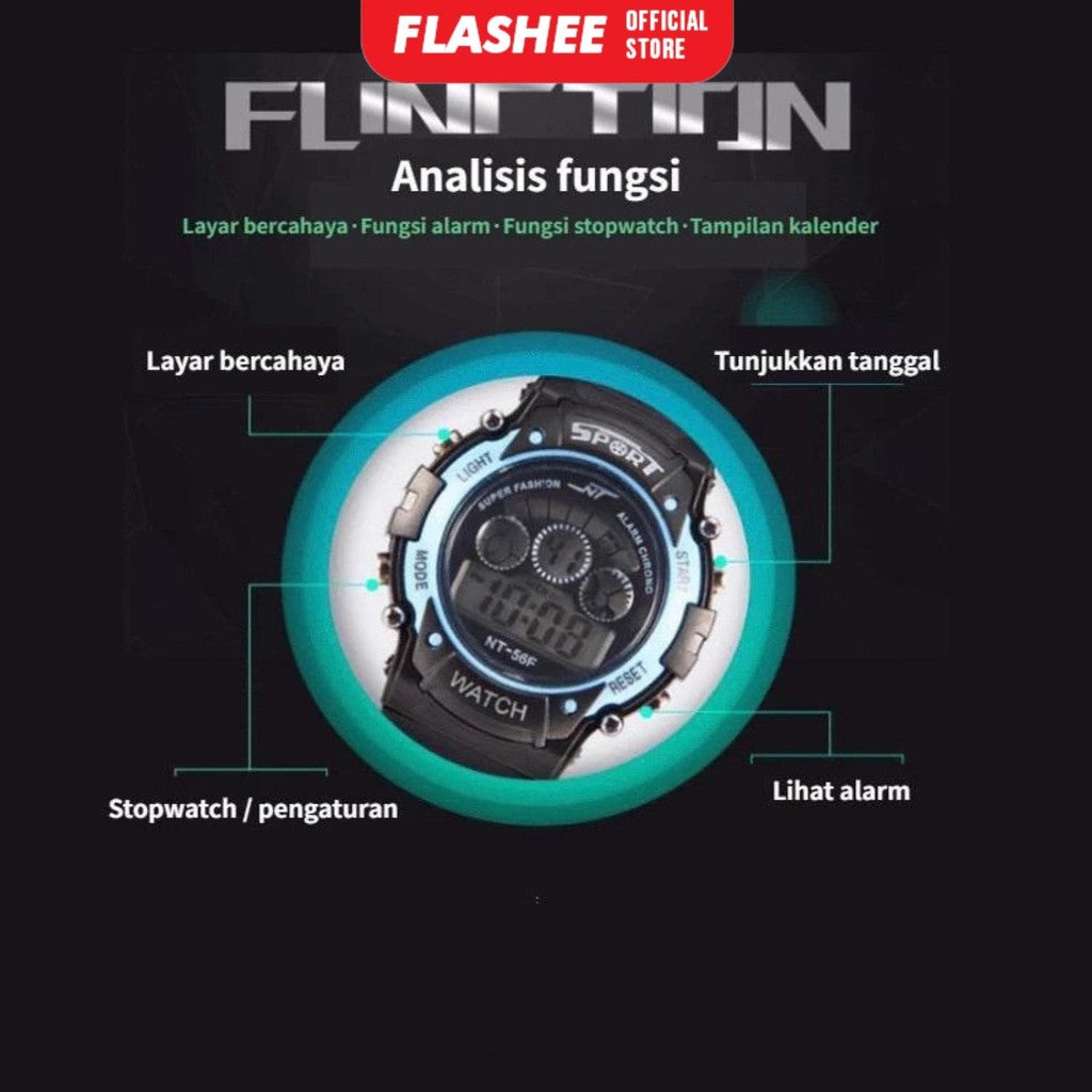 Flashee Jam Tangan Hugo Pria Sport Baru Digital Fashion Led am Fashion Korea Style Digital