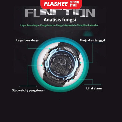 Flashee Jam Tangan Hugo Pria Sport Baru Digital Fashion Led am Fashion Korea Style Digital