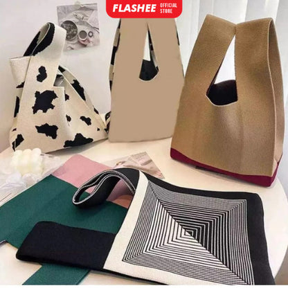 Flashee Tote Bag Kanvas Premium Tote Bag Wanita Fashion Tas Wanita Karakter lucu