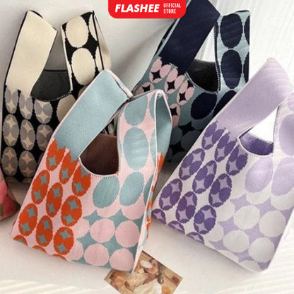 Flashee Tote Bag Kanvas Premium Tote Bag Wanita Fashion Tas Wanita Karakter lucu