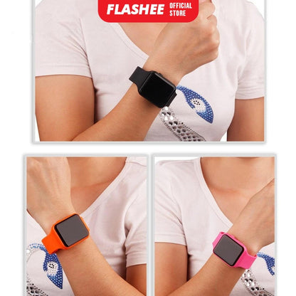 Flashee Jam Tangan Shia LED Digital Fashion Jam Tangan LED Wanita Pria Bahan Silikon Digital Watch
