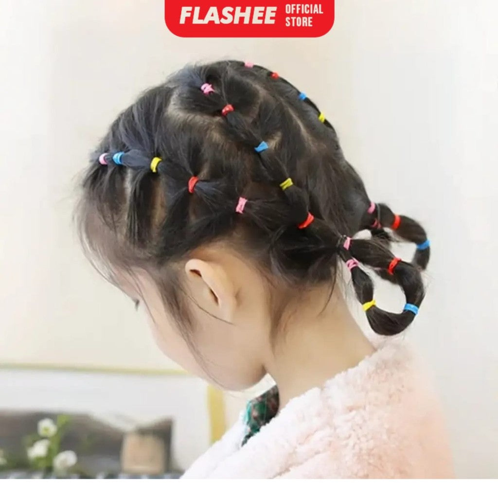 Flashee Ikat Rambut 1000 Pcs Karet Jepang Ikat Rambut Karet Rambut Warna Warni