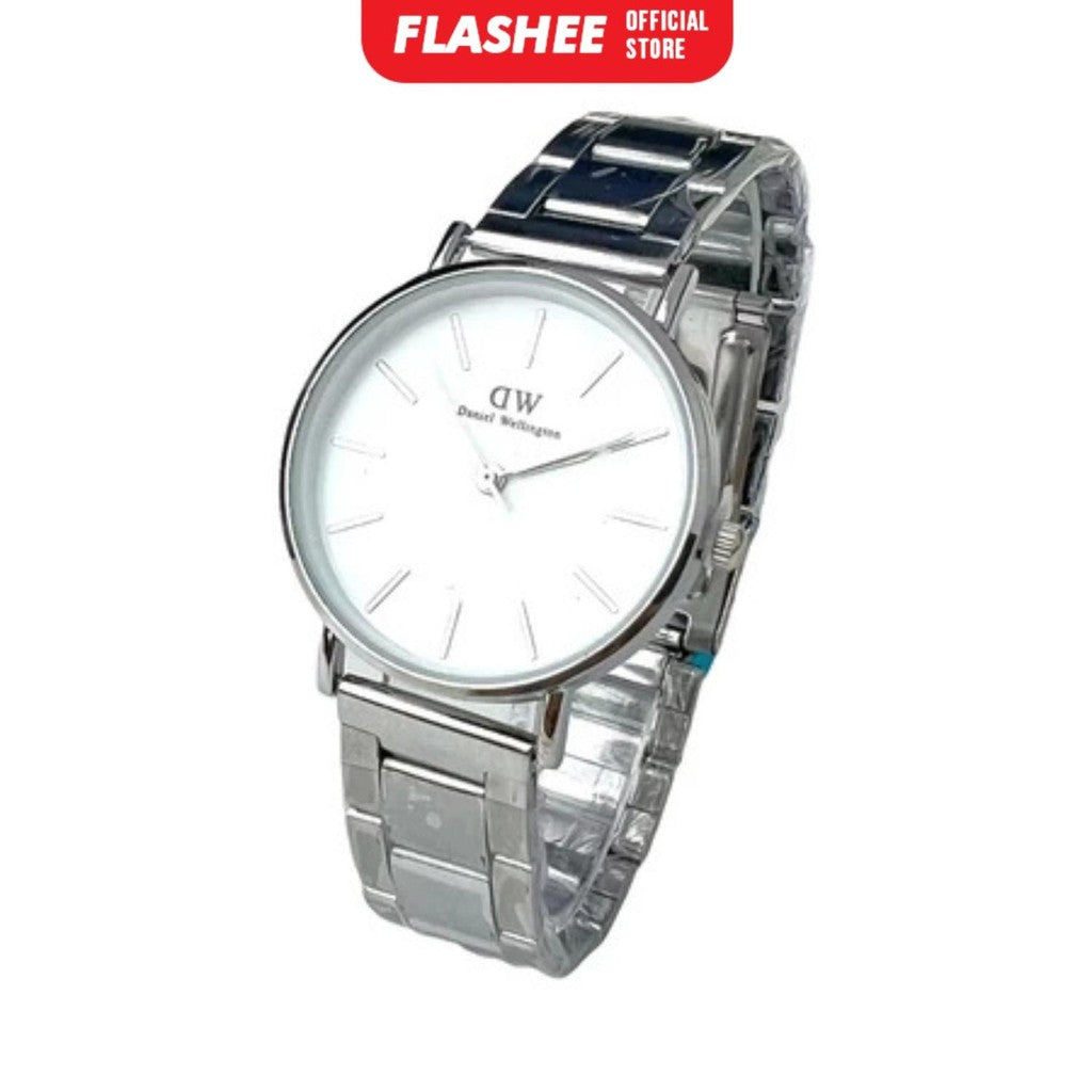 Flashee Jam Tangan Naila Analog Casual DW Stainless Steel Jam Tangan Wanita Rantai