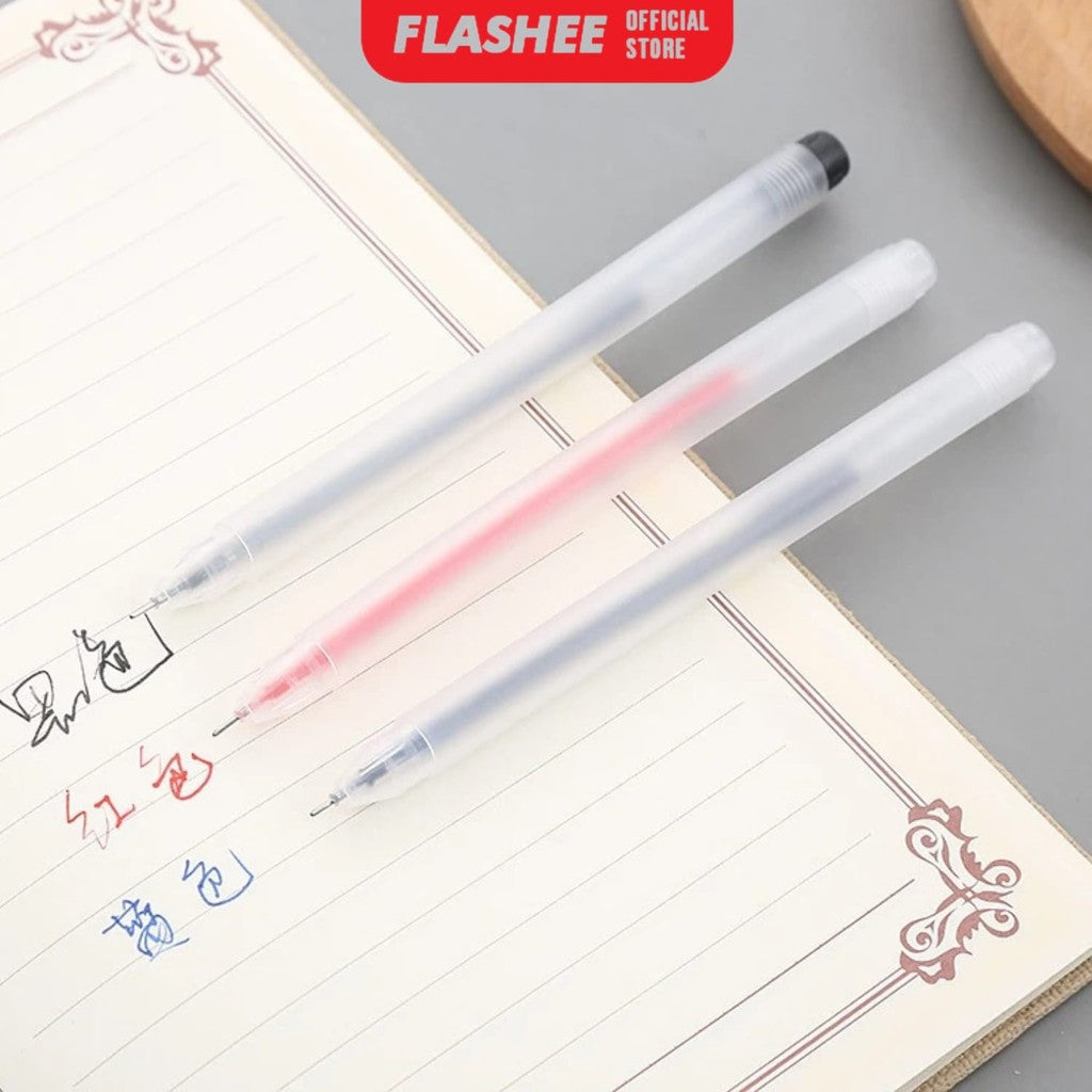 Flashee Pulpen Gel Pena Bolpoin Tinta Hitam Pen 0.5mm