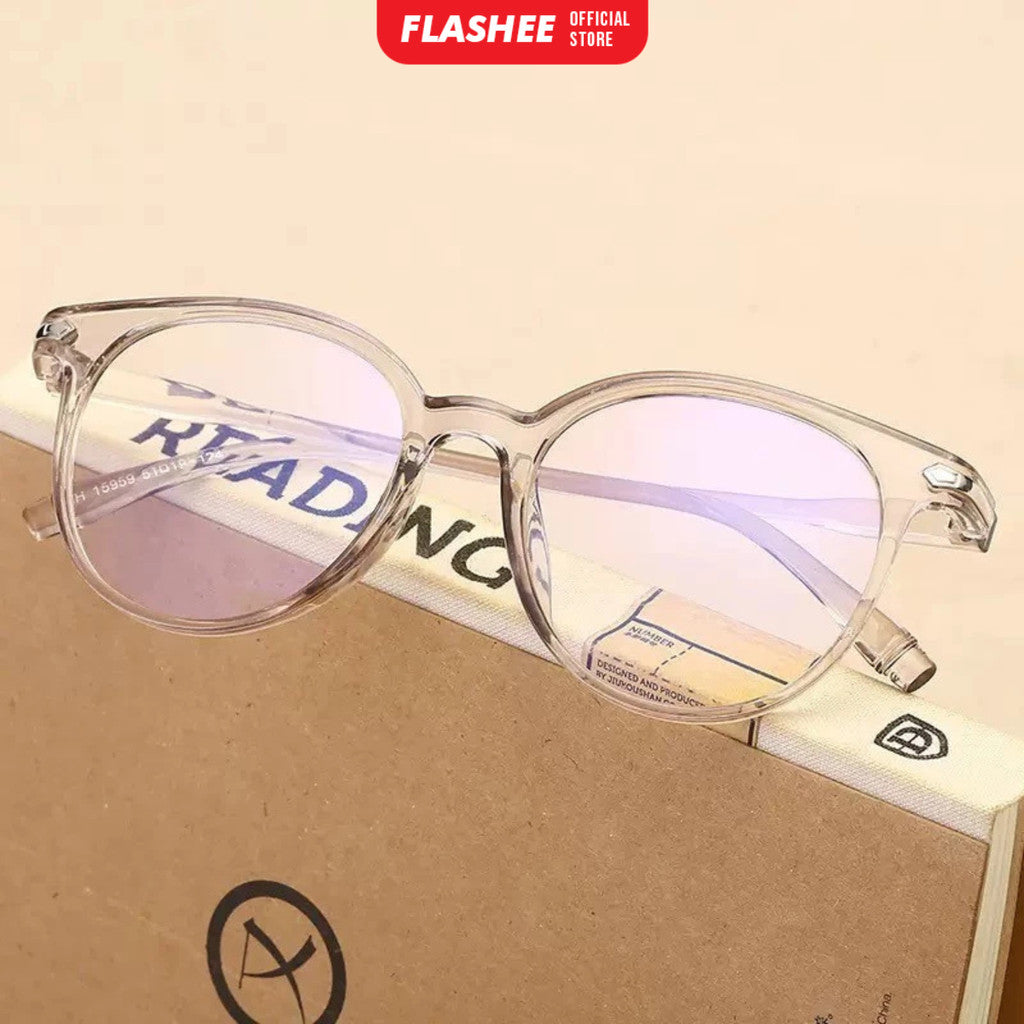 Flashee Kacamata Anti Radiasi Wanita Frame Sunglasses Lensa Transparan Kaca Mata Wanita Pria