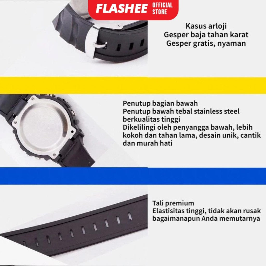 Flashee Jam Tangan Hugo Pria Sport Baru Digital Fashion Led am Fashion Korea Style Digital