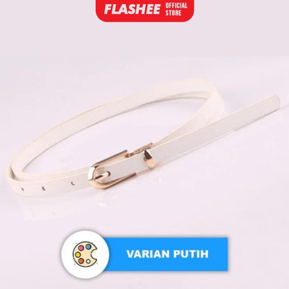 Flashee Ikat Pinggang Wanita Sabuk Fashion Wanita Skinny Bahan Kulit PU Gesper Woman Belt