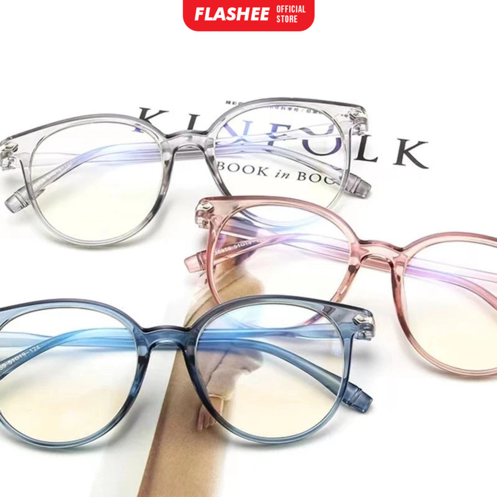 Flashee Kacamata Anti Radiasi Wanita Frame Sunglasses Lensa Transparan Kaca Mata Wanita Pria