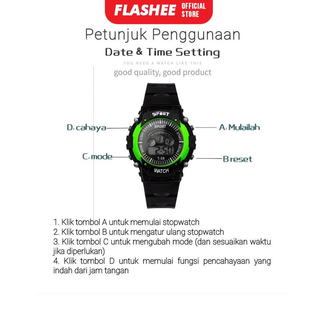 Flashee Jam Tangan Hugo Pria Sport Baru Digital Fashion Led am Fashion Korea Style Digital