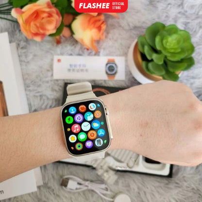 Flashee Smartwatch Max Series 8 Ultra Bluetooth Smart Watch 1.99 inch HD Screen Full Touch Bisa Phone Call IP68 Waterproof