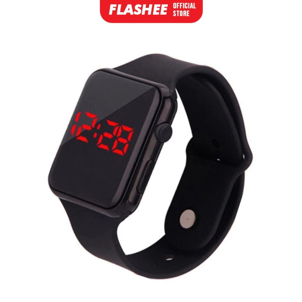Flashee Jam Tangan Shia LED Digital Fashion Jam Tangan LED Wanita Pria Bahan Silikon Digital Watch