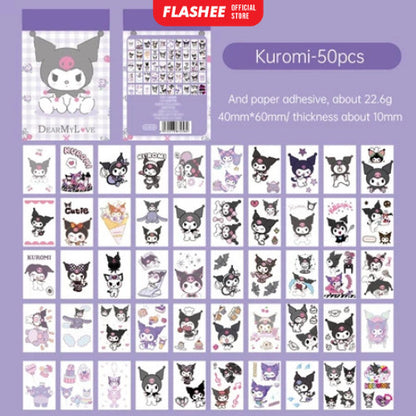Flashee Stiker Lucu Sanrio Stiker Kartun Stiker Kartu Album Tahan Air Motif Kartun Lucu