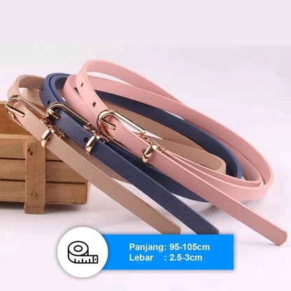 Flashee Ikat Pinggang Wanita Sabuk Fashion Wanita Skinny Bahan Kulit PU Gesper Woman Belt